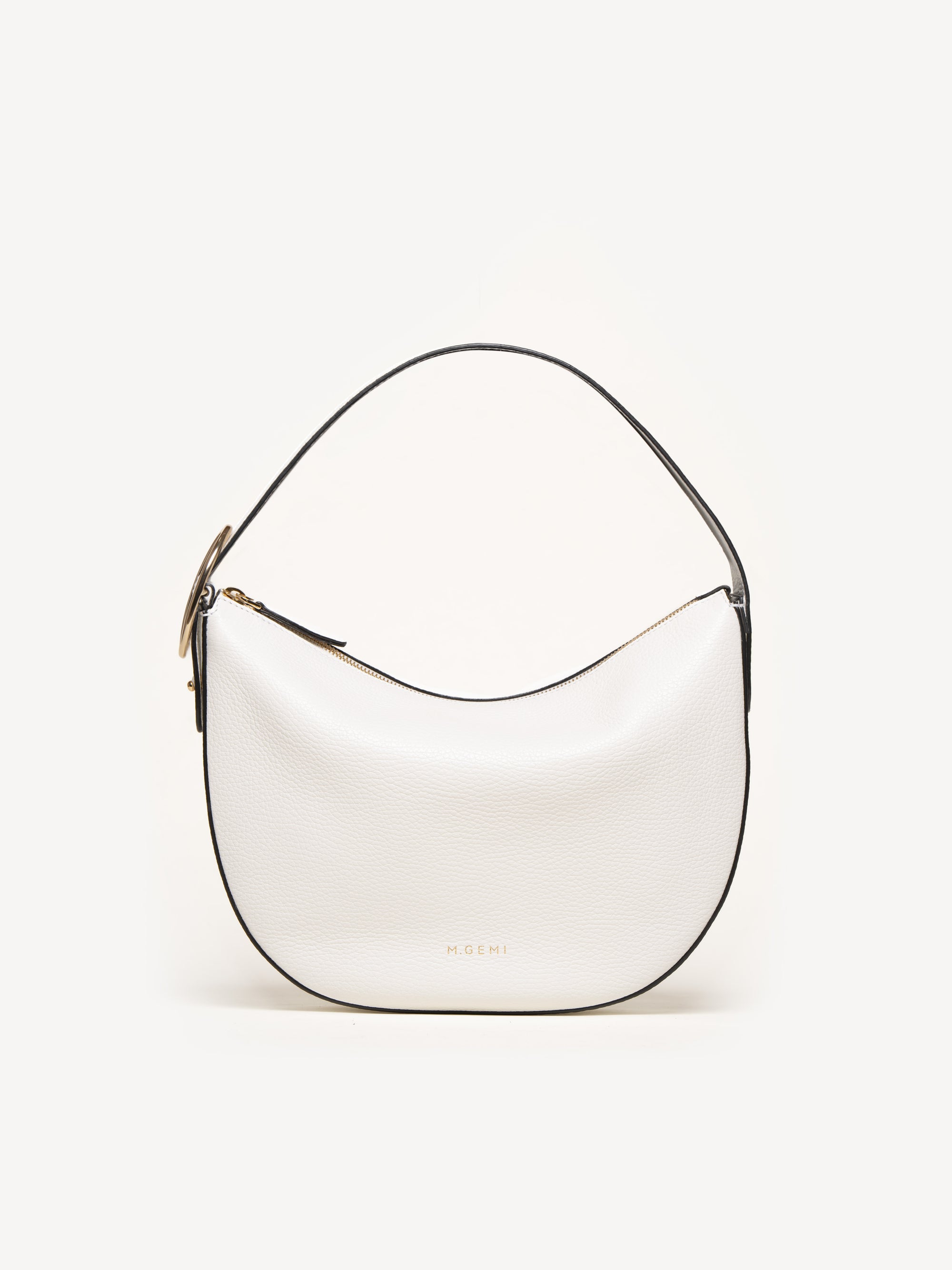 The Evelina Shoulder Bag - Ivory - Tumbled Leather - M.Gemi