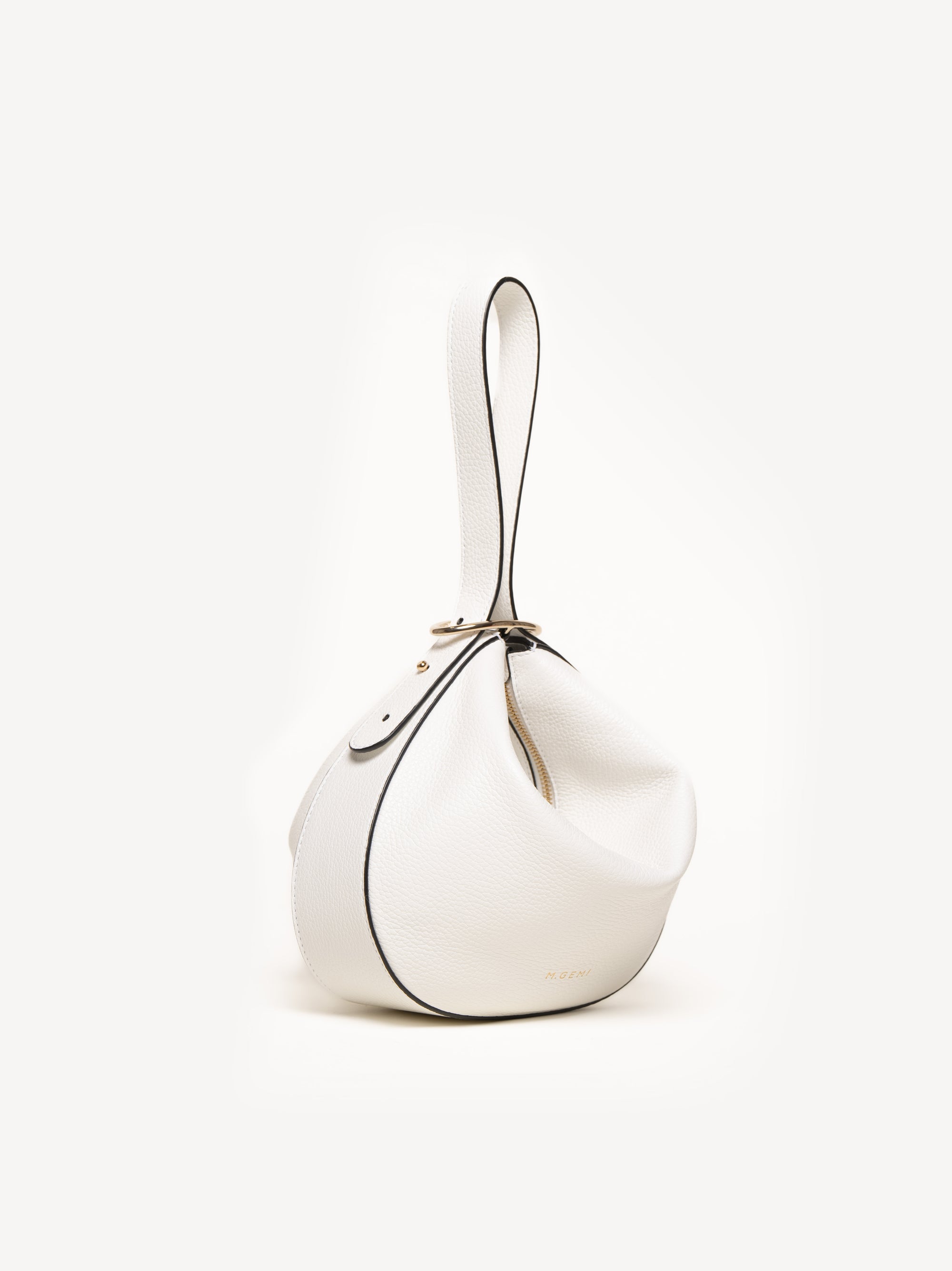 The Evelina Shoulder Bag - Ivory - Tumbled Leather - M.Gemi