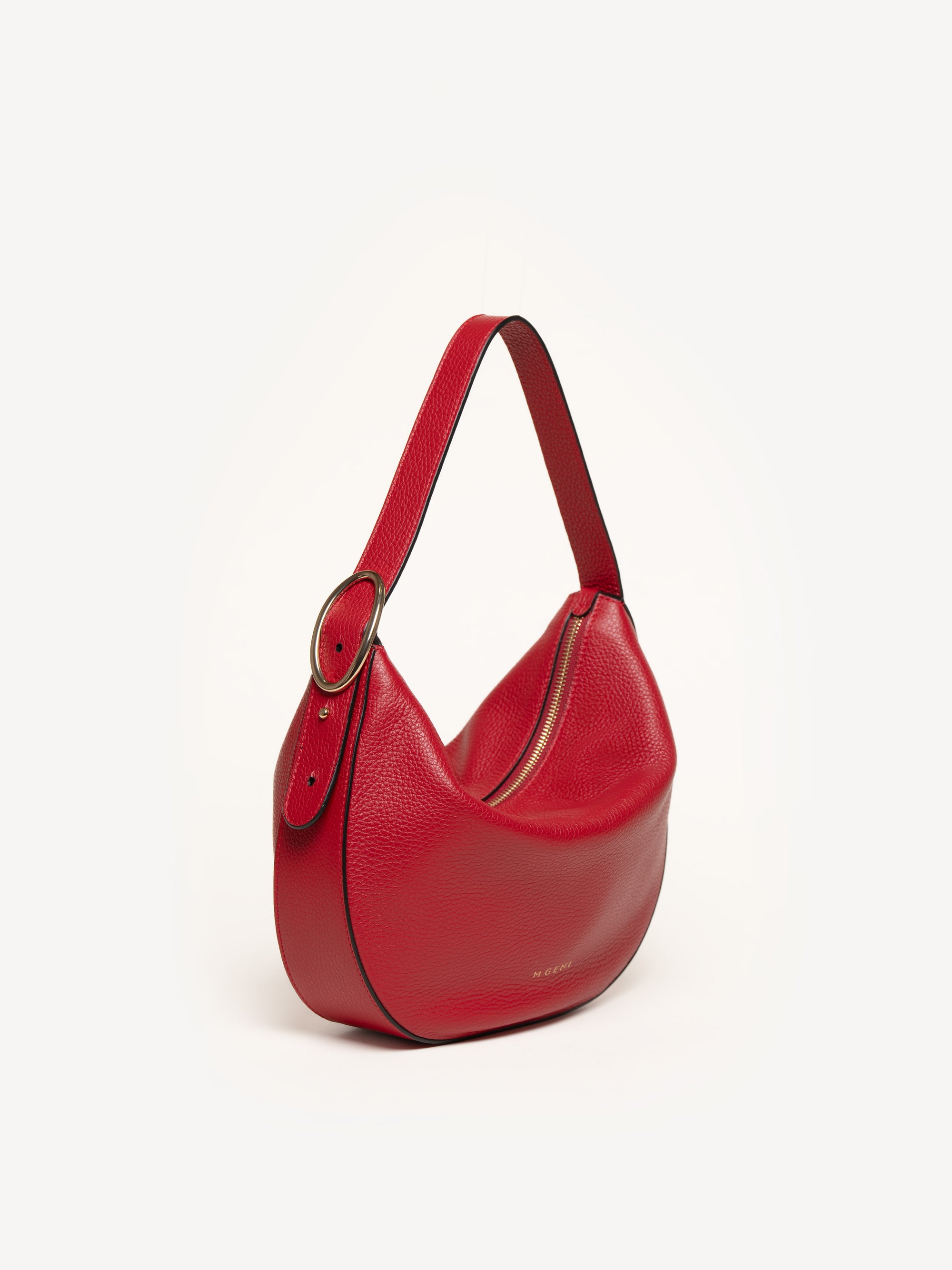 The Evelina Shoulder Bag - Cardinal Red - Tumbled Leather - M.Gemi