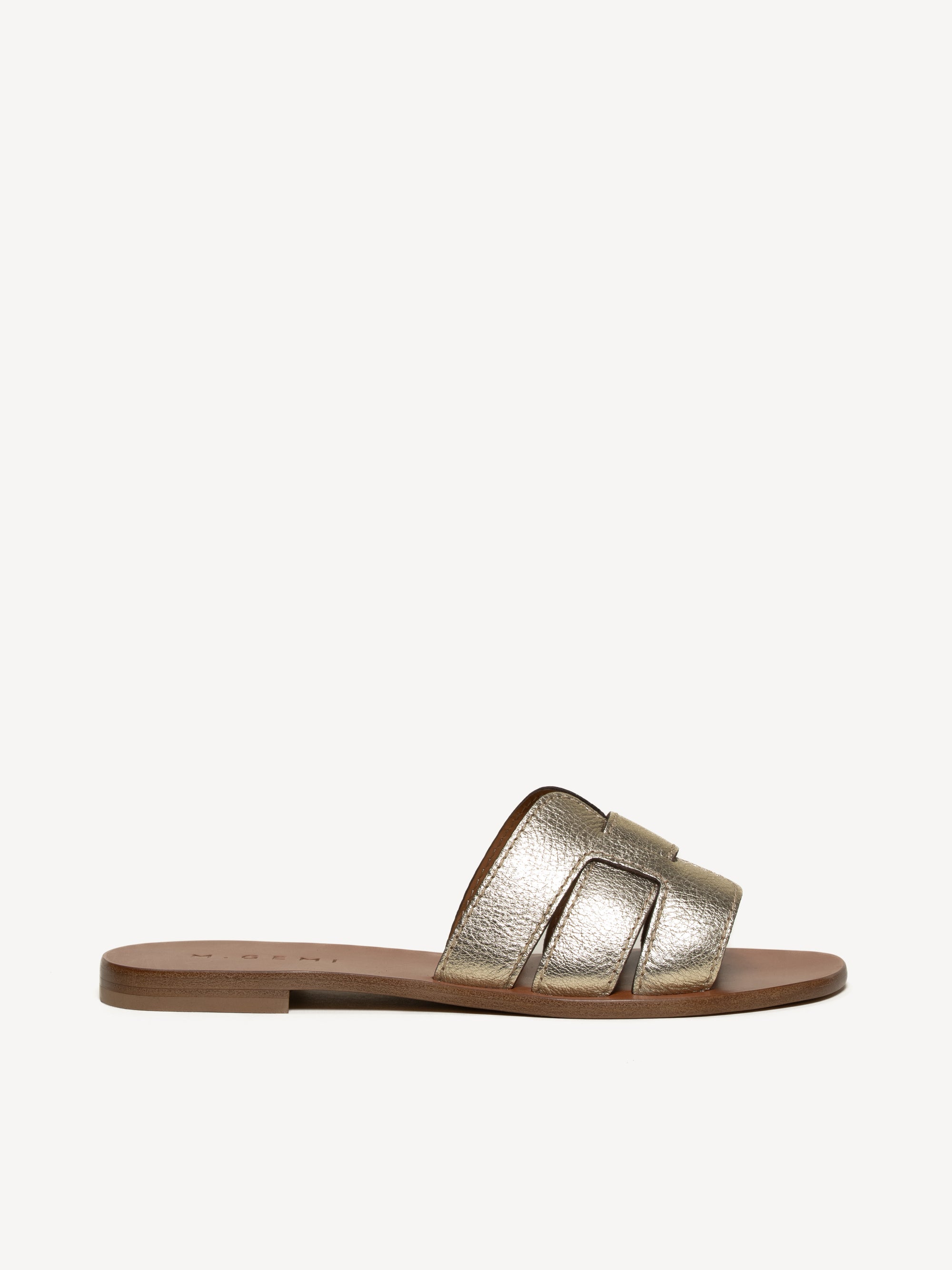 The Mafalda - Champagne - Metallic Tumbled Leather - M.Gemi