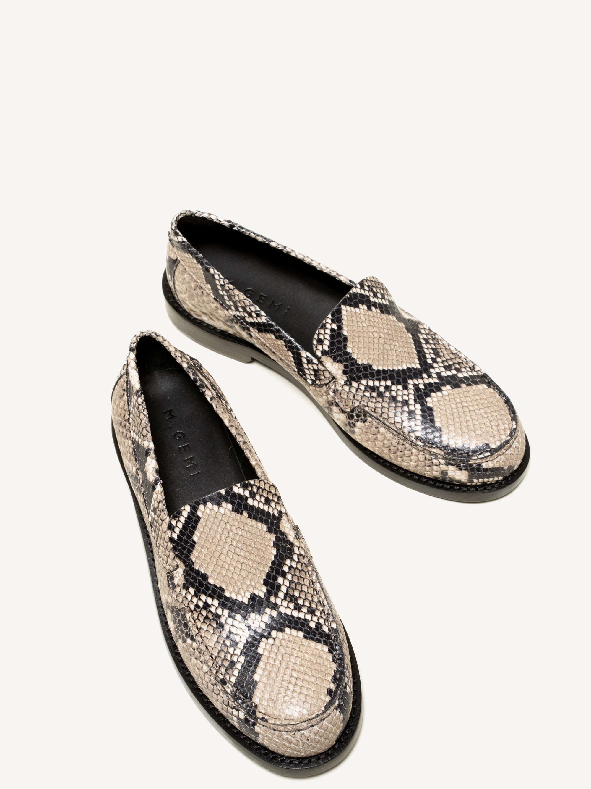 The Olivia - Black and White - Python Leather - M.Gemi