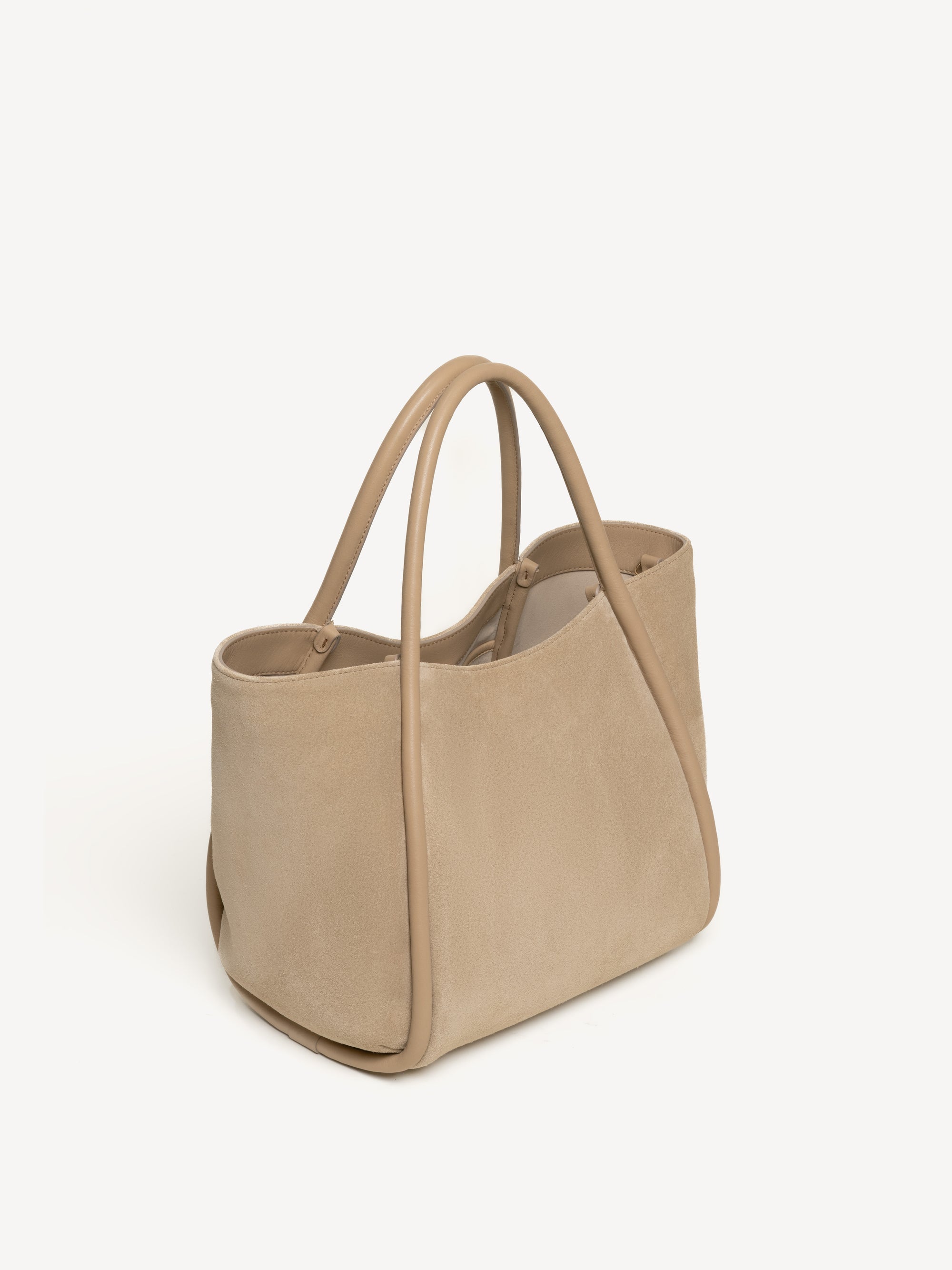 The Ursula Tote - Latte - Suede and Leather - M.Gemi