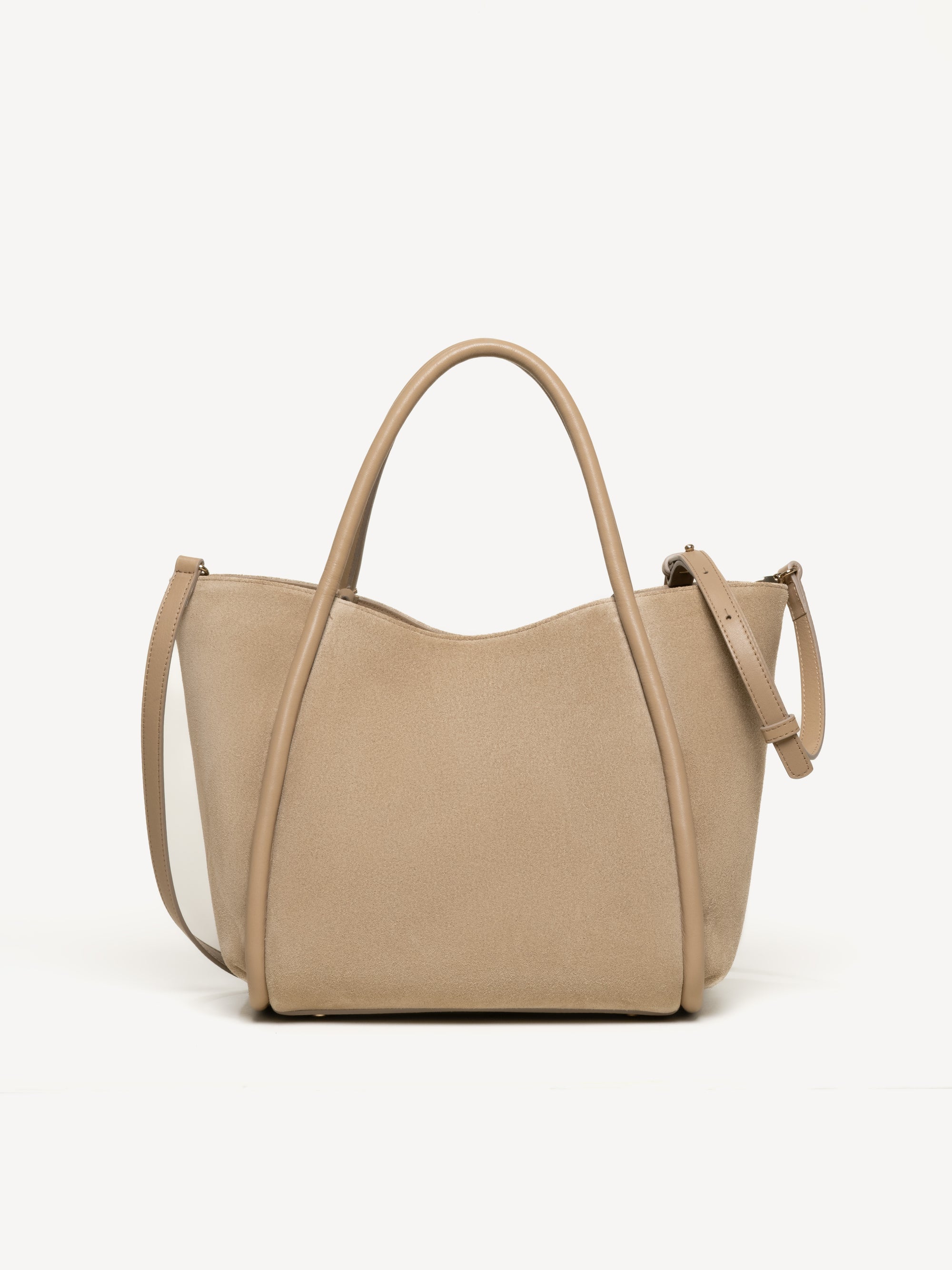The Ursula Tote - Latte - Suede and Leather - M.Gemi