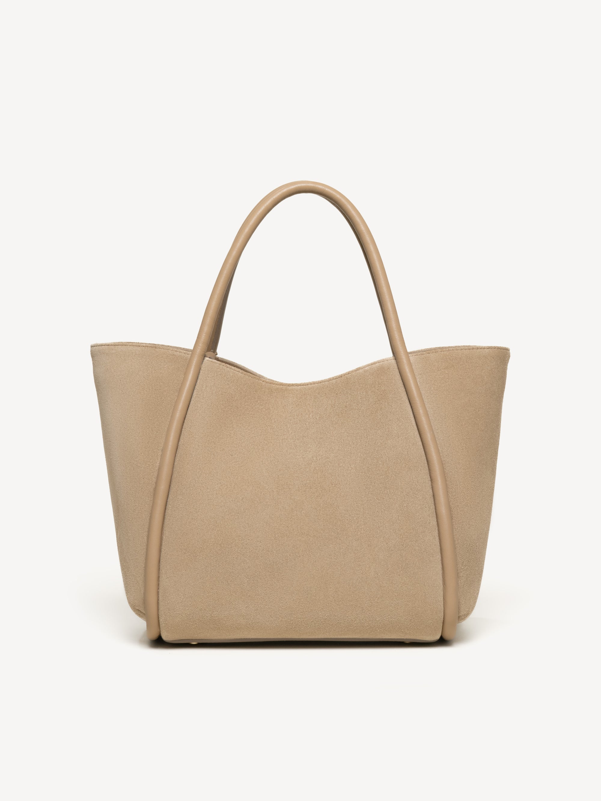 The Ursula Tote - Latte - Suede and Leather - M.Gemi