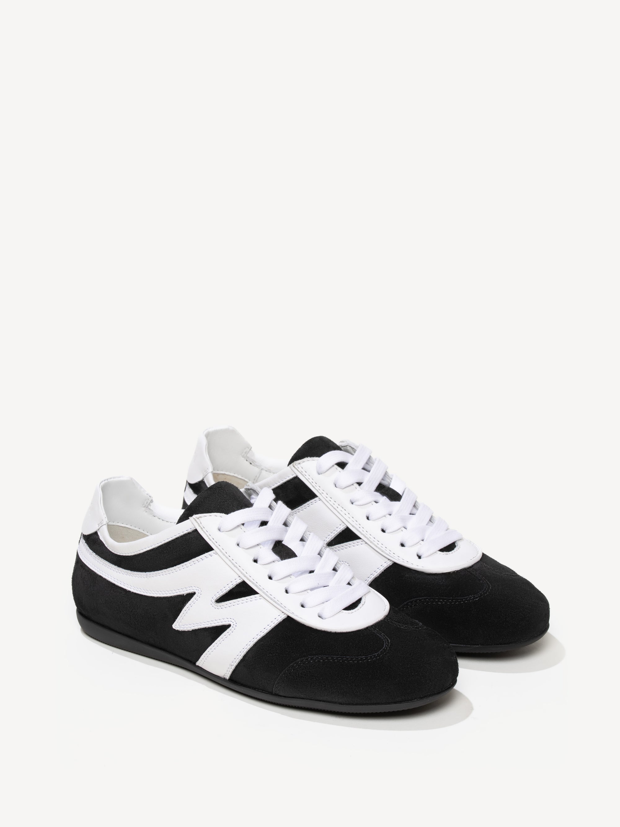 The Rosamaria - Black with White - Suede & Leather - M.Gemi