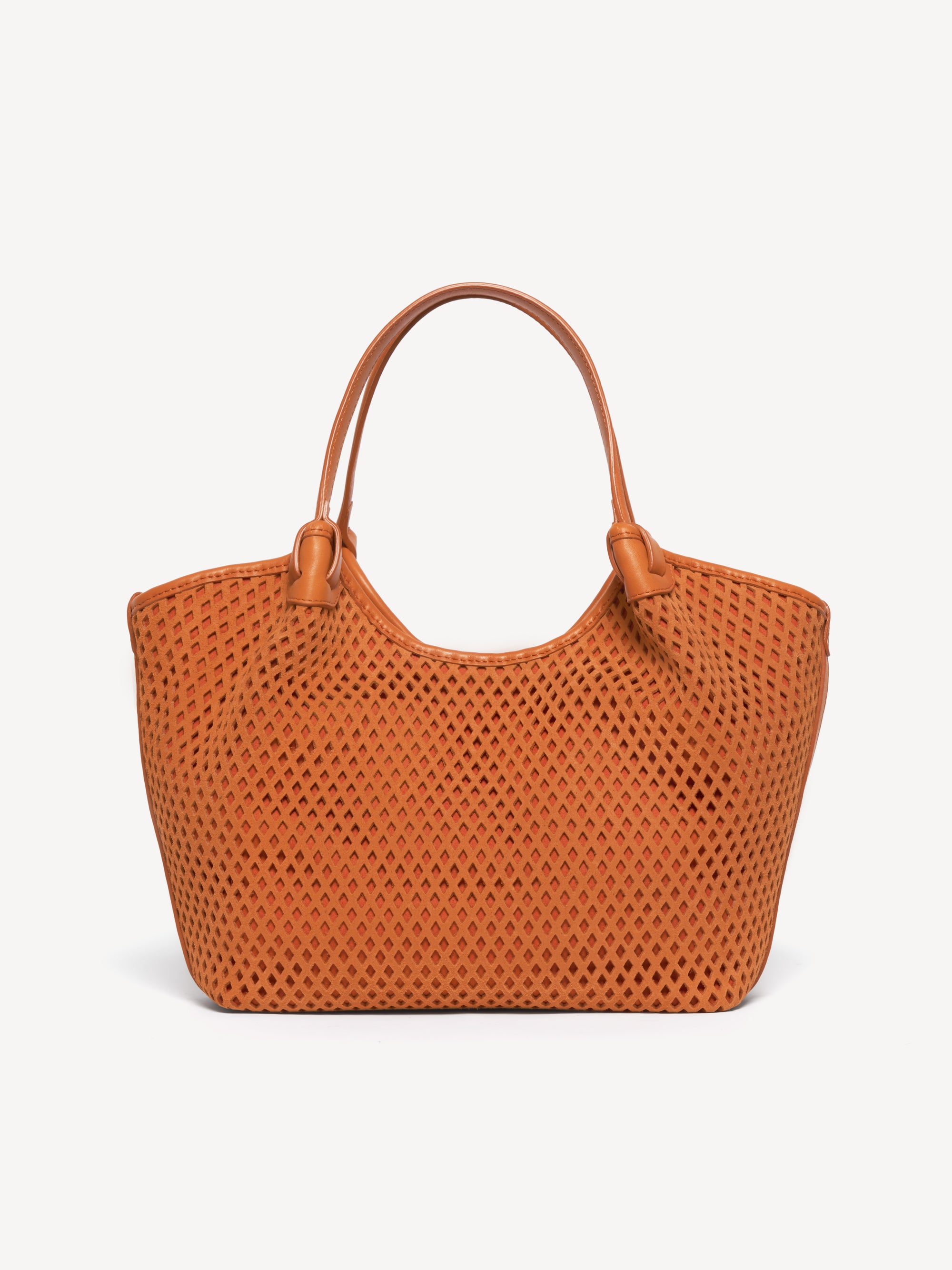 イタリアオーダーメイドバッグ The Esmeralda Lattice Convertible Tote - Orangina - Suede and