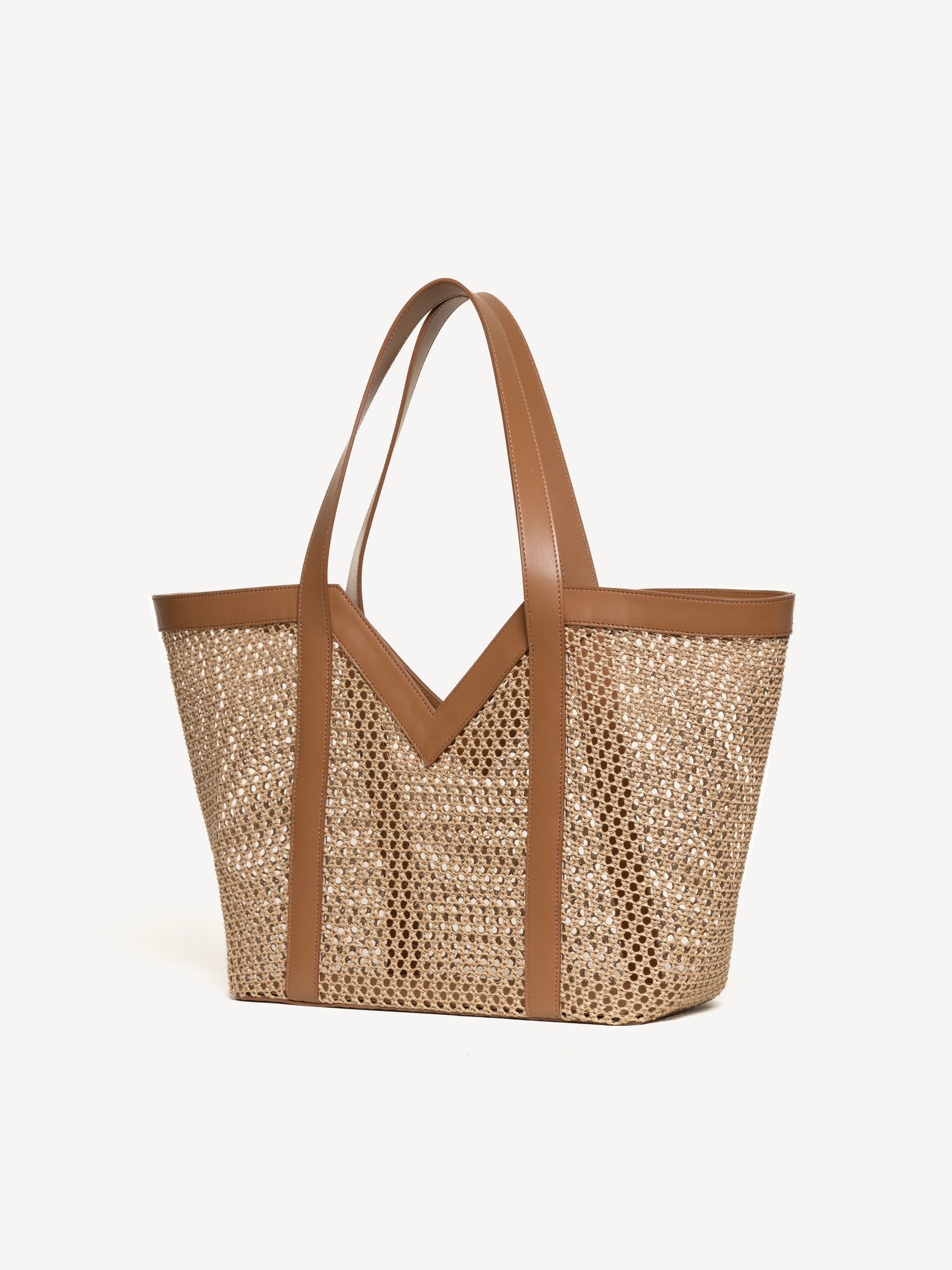 ムータバック The Prima Tote - Natural & Tan - Raffia - M.Gemi