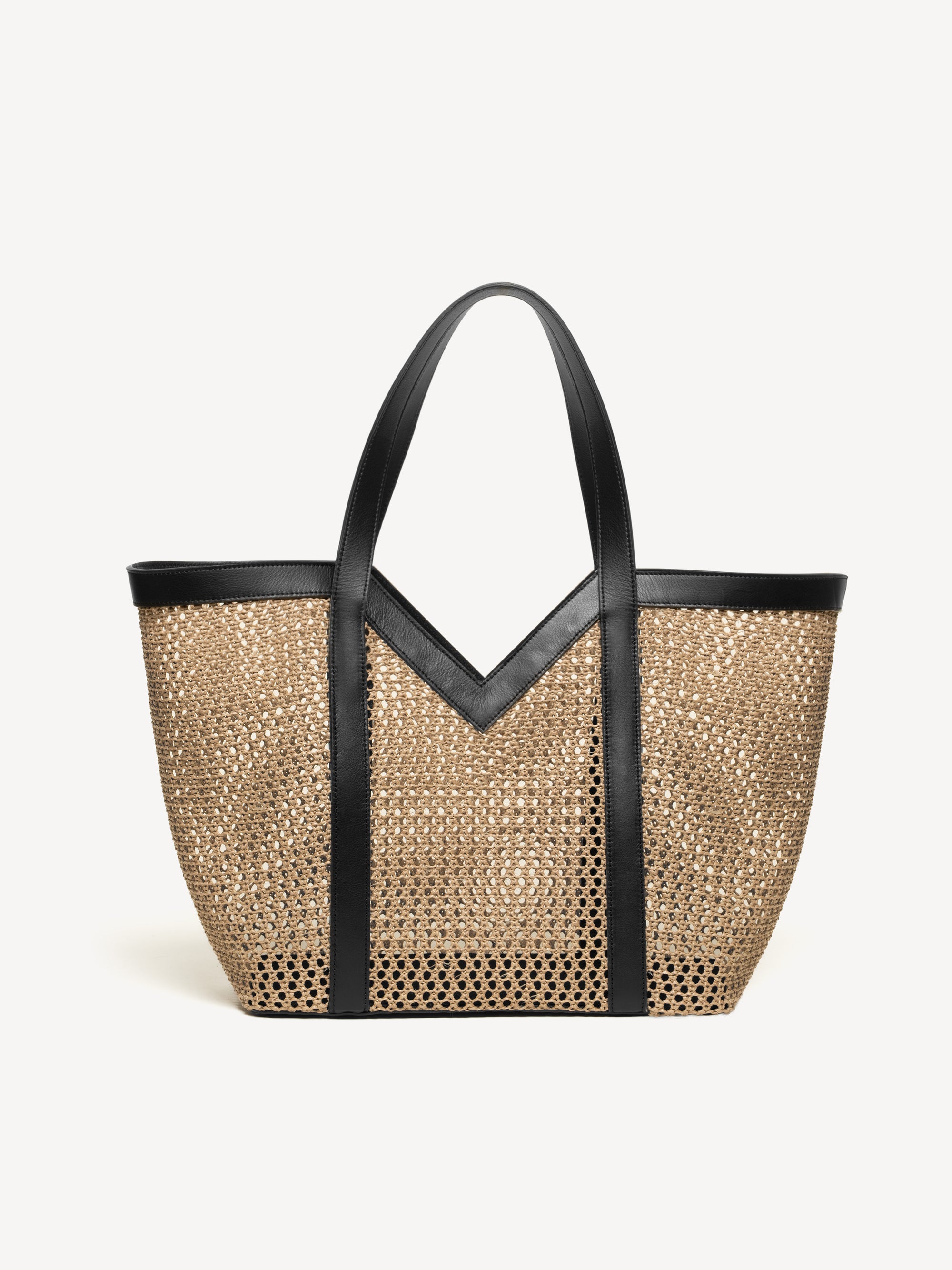 ANTEPIMA MISTO バッグ ベージュ/ブラック The Prima Tote - Natural & Black - Raffia - M.Gemi