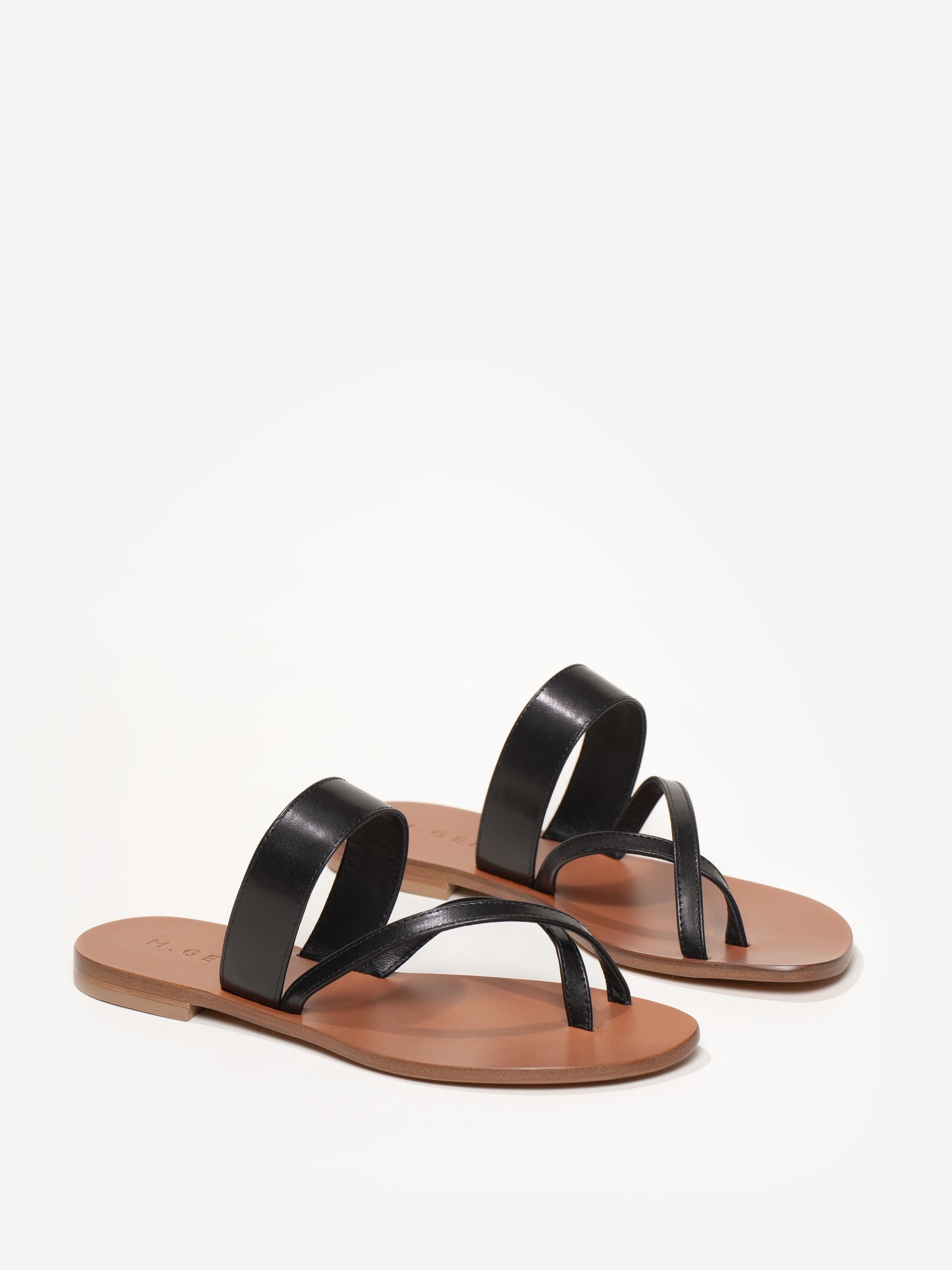 サンダル・ミュール Gemini Slides - Elleme - White/Black - Leather サンダル・ミュール Gemini Slides - Elleme - White/Black