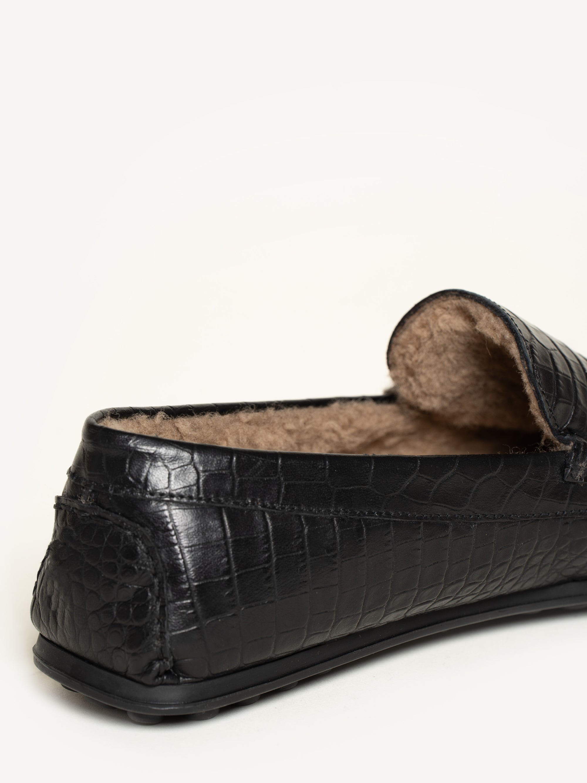 M. Gemi The Felize Shearling Uomo Black Men`s Moccasins Size US 13 / IT 46 TEMI SHEARLING PENNY LOAFER MULE – FREDA SALVADOR main image 2
