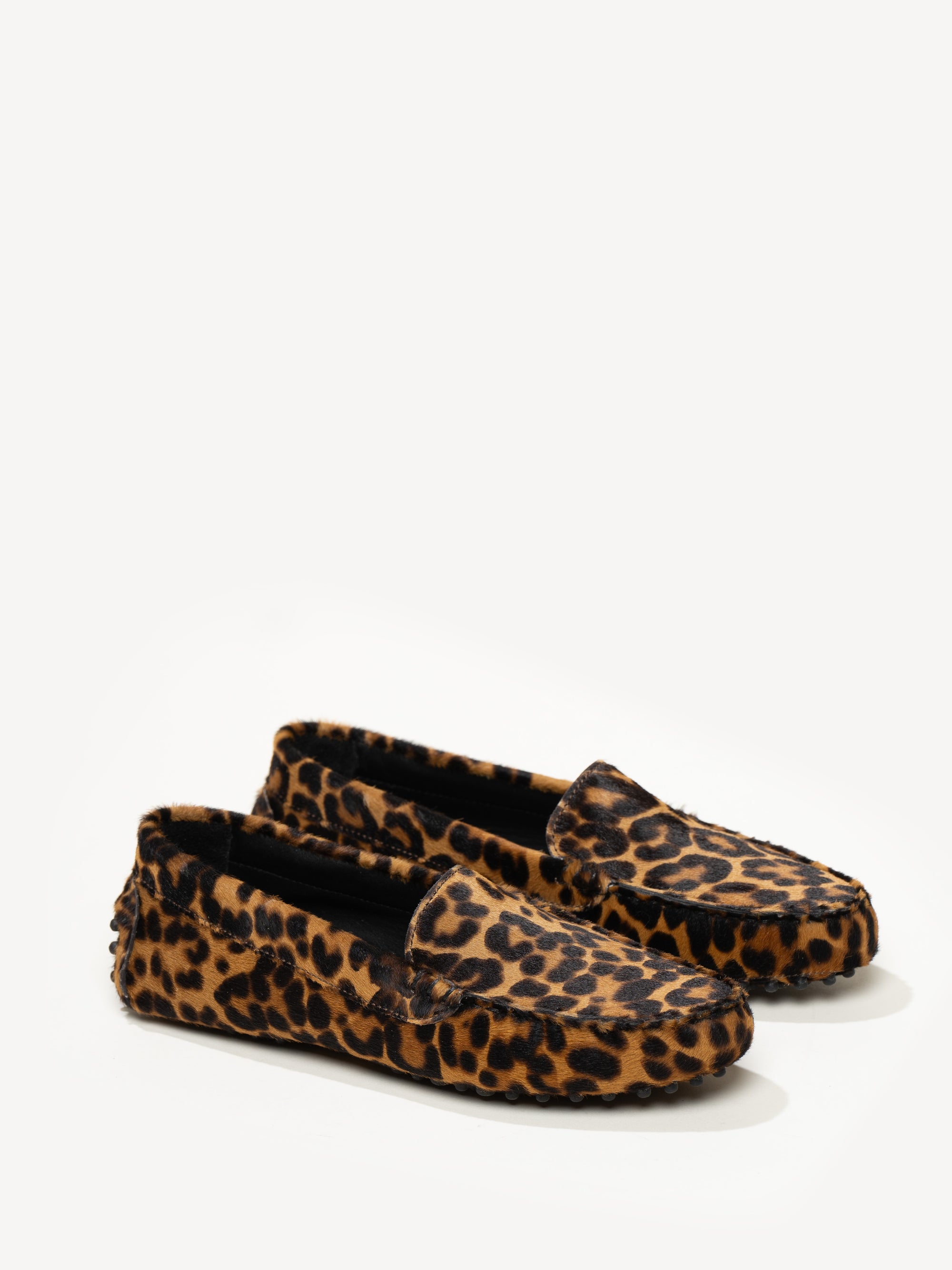 Leopard calf best sale hair moccasin slippers