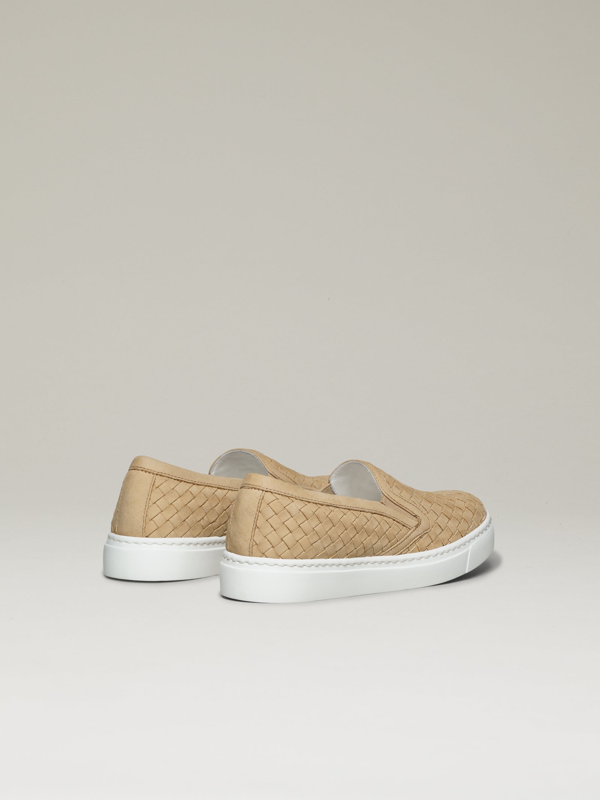 The Cerchio Woven Leather Sneaker Crema Nubuck M.Gemi