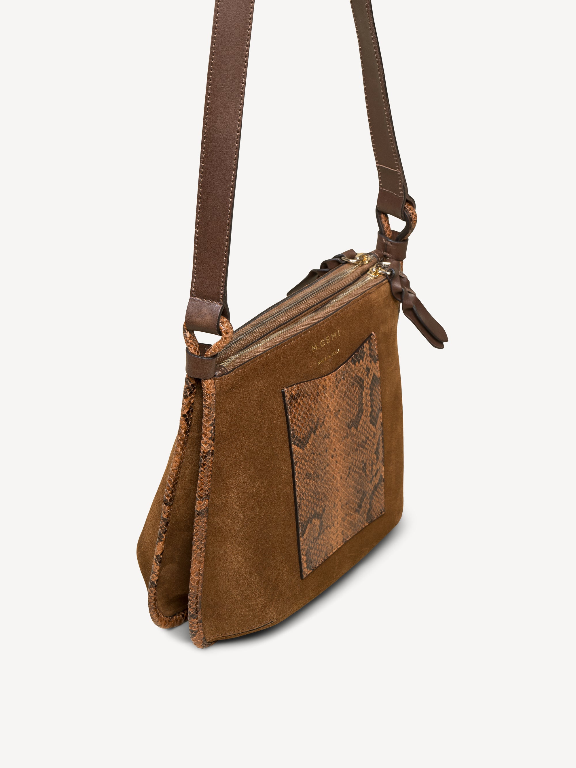 The Rosetta - Toffee - Printed Leather and Suede - M.Gemi