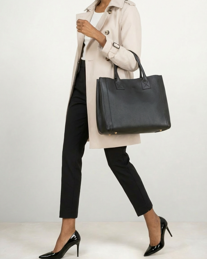 The Elena - Black - Tumbled Leather - M.Gemi