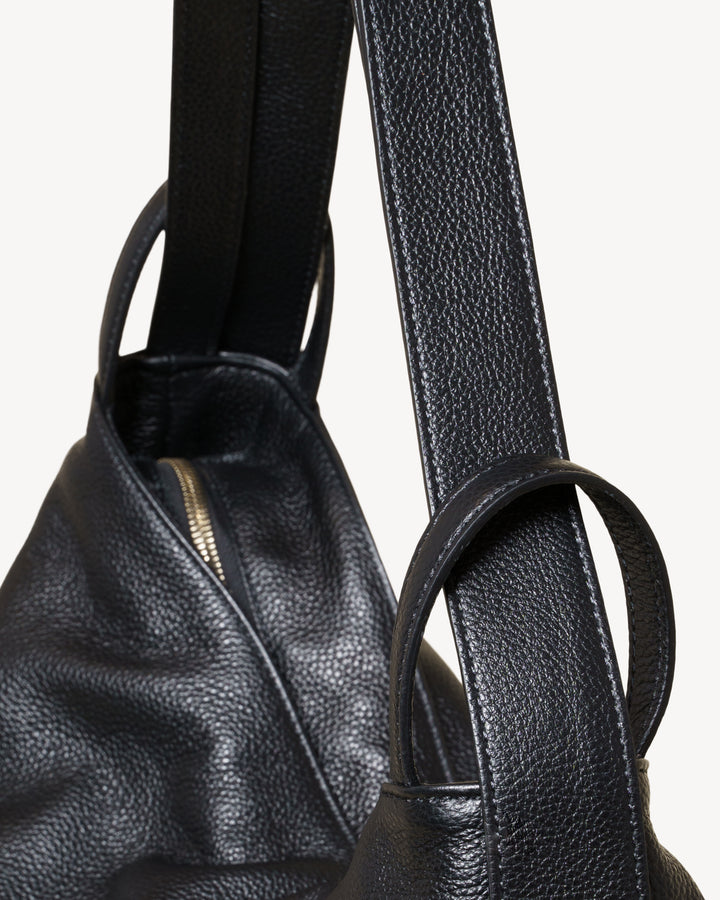 black leather shoulder bag backpack M. Gemi The Laura Convertible Backpack