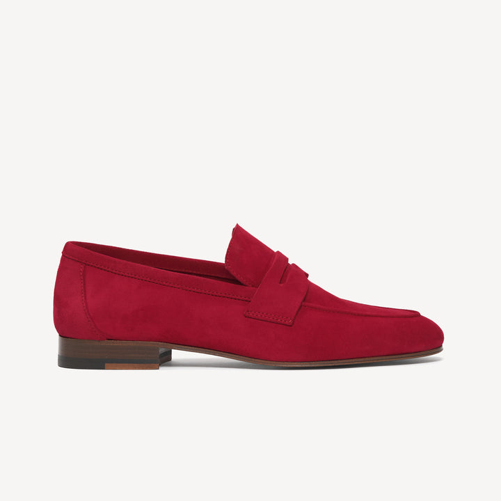 M. Gemi Womens Red Leather Heeled Penny Loafers Italian Sz  display picture 1
