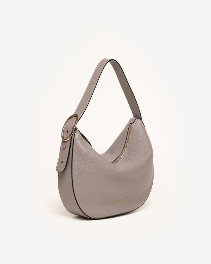 The Evelina Shoulder Bag - Light Mushroom - Tumbled Leather - M.Gemi