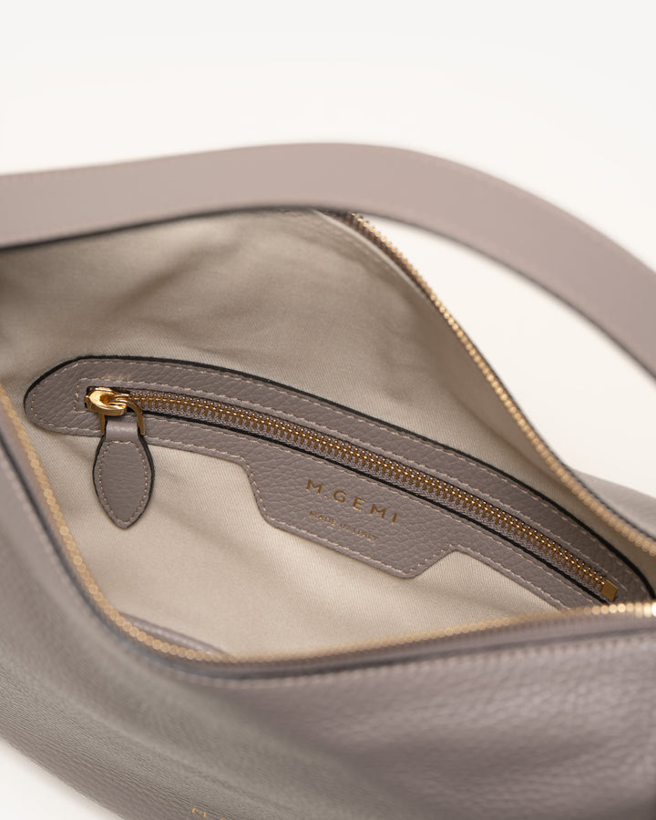 The Evelina Shoulder Bag - Ivory - Tumbled Leather - M.Gemi
