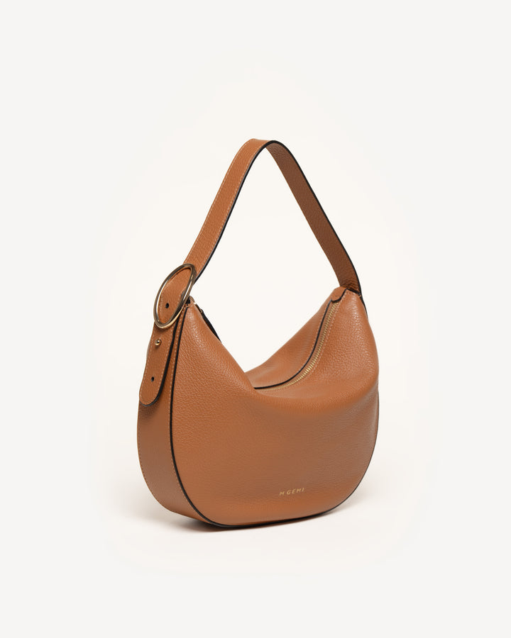 The Evelina Shoulder Bag Tan Tumbled Leather M.Gemi