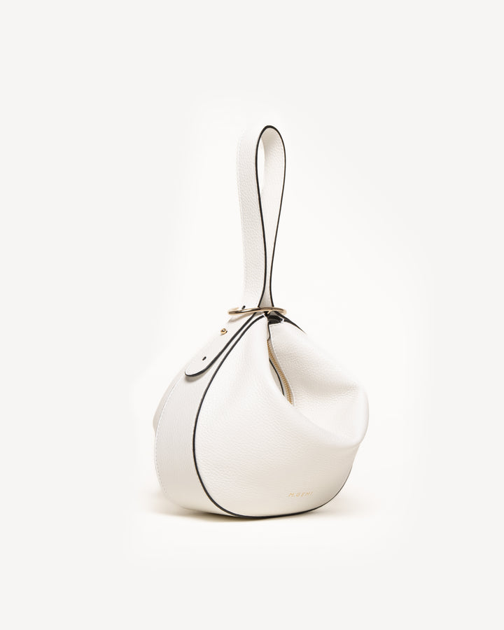 The Evelina Shoulder Bag - Ivory - Tumbled Leather - M.Gemi
