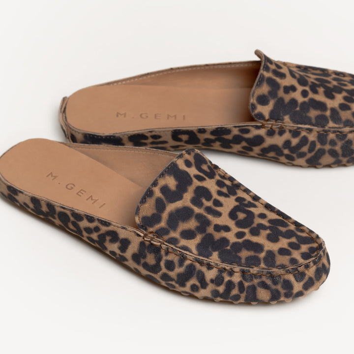 The Felize Mule - Leopard Print - Suede - M.Gemi