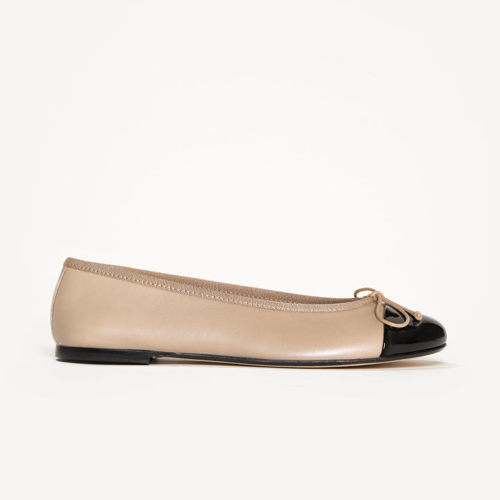 The Rosa Beige with Black Nappa and Patent M.Gemi