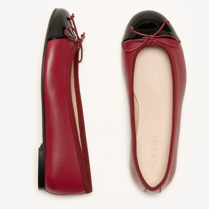 The Rosa Sunset Red with Black Nappa and Patent M.Gemi