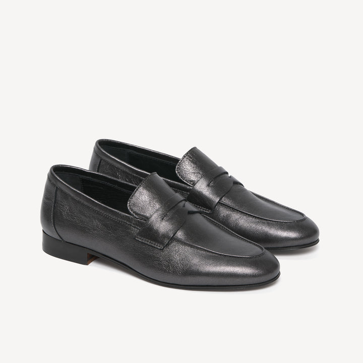 The Sacca Donna - Dark Gunmetal - Tumbled Leather - M.Gemi