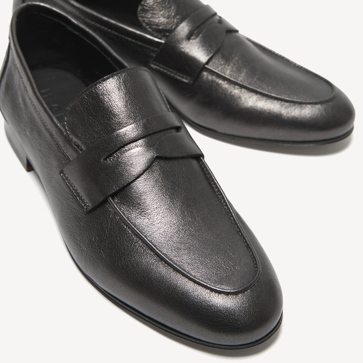 The Sacca Donna - Dark Gunmetal - Tumbled Leather - M.Gemi