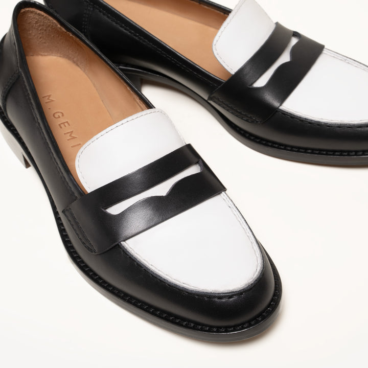 The Tosca - Black and White - Calf Leather - M.Gemi