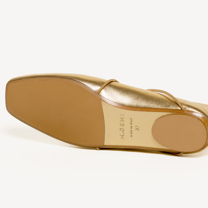 The Una Women's Flats, Size 37.5 in Gold Nappa by M.Gemi The Una Women's Flats, Size 37.5 in Gold Nappa by M.Gemi