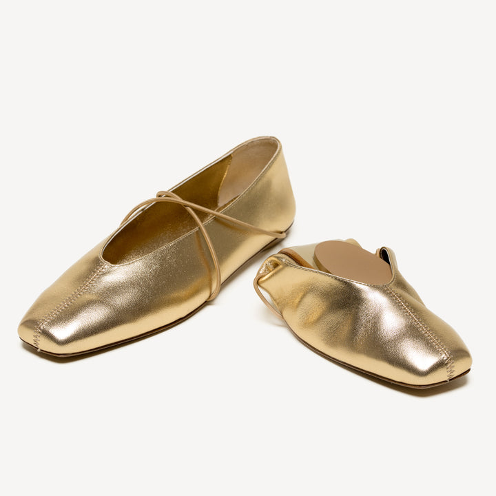 The Una Women's Flats, Size 37.5 in Gold Nappa by M.Gemi The Una Women's Flats, Size 37.5 in Gold Nappa by M.Gemi