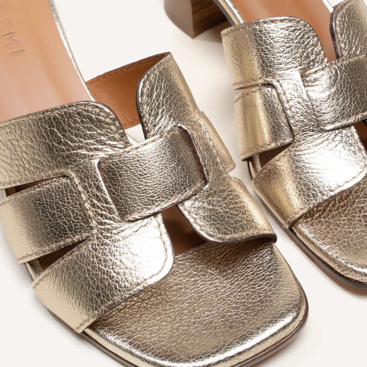 The Mafalda Alta - Champagne - Metallic Leather - M.Gemi
