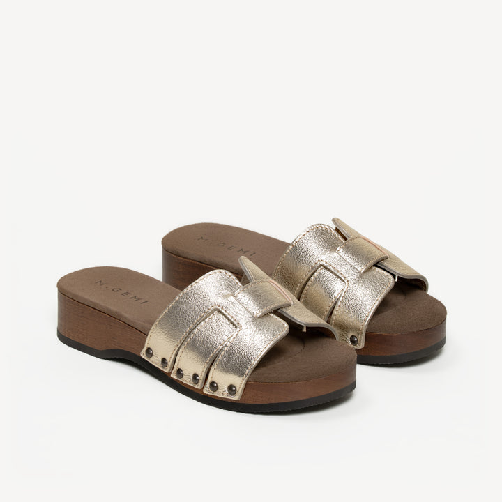 CalmMe カームミー The Cosima - Champagne - Metallic - Leather - M.Gemi