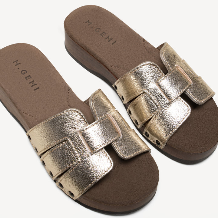 The Cosima - Champagne - Metallic - Leather - M.Gemi