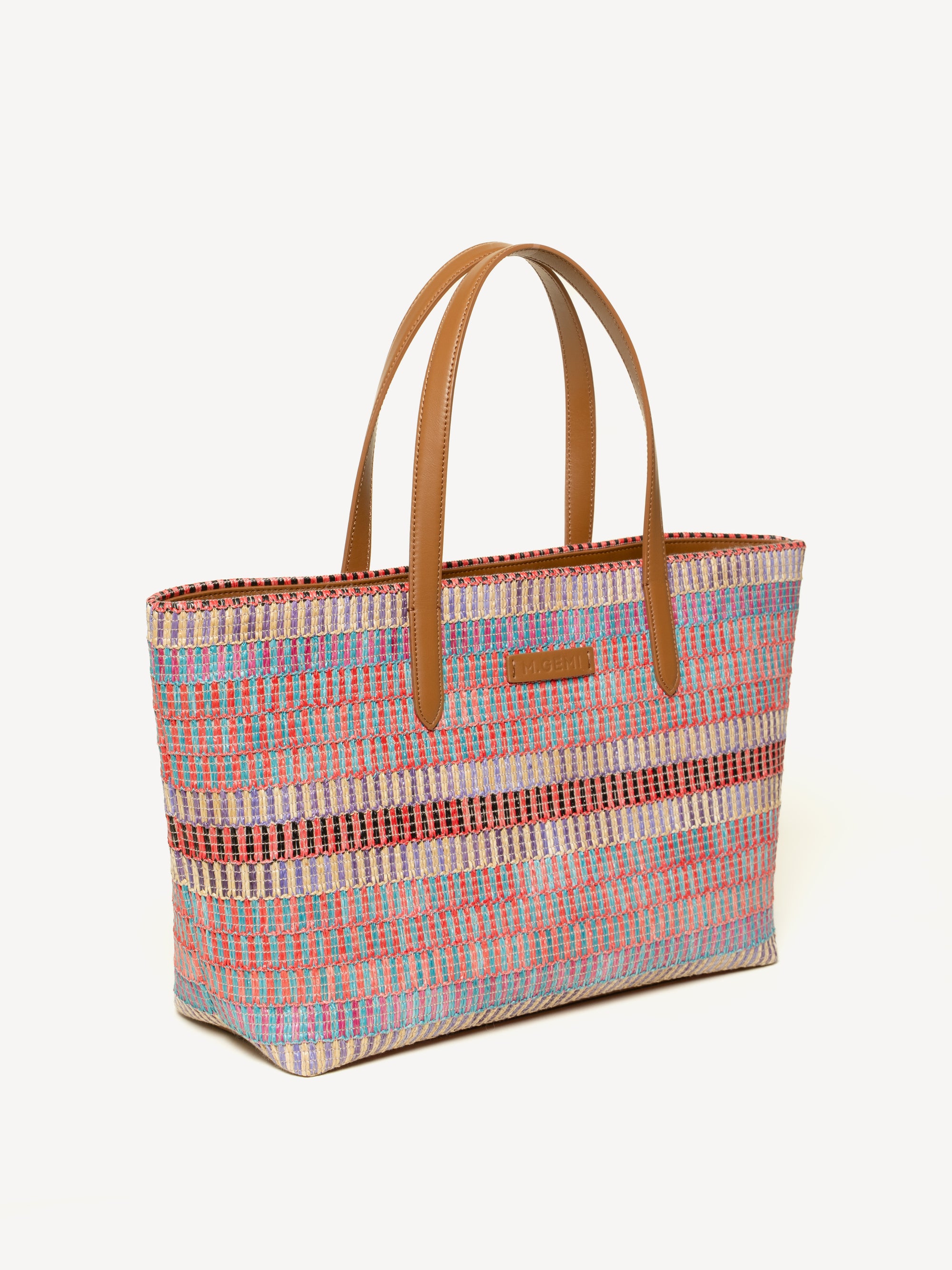 The Raffaella Tote - Multi Natural and Brights - Raffia - M.Gemi