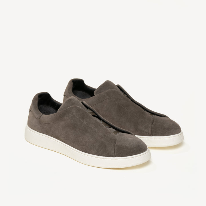 M. Gemi Leather Handmade Slip On Shoes Gray 11.5 M.Gemi The Cerchio Blue Woven Nubuck Slip On Sneakesr Made  main image 4