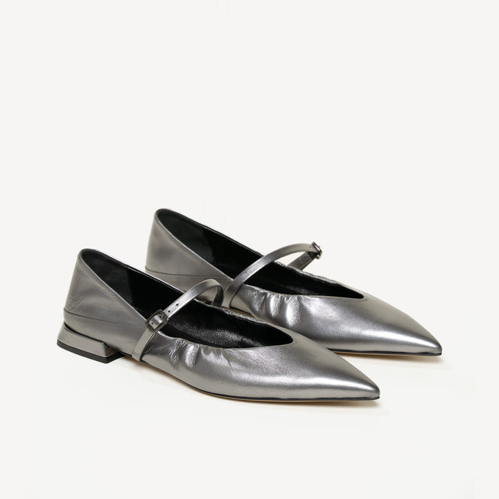 The Loriana - Gunmetal - Metallic Leather - M.Gemi