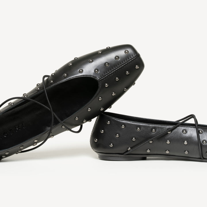 The Una - Black Nappa with Studs - M.Gemi
