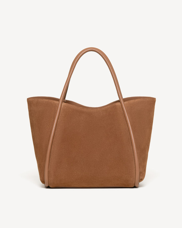 The Ursula Tote - Saddle - Suede and Leather - M.Gemi