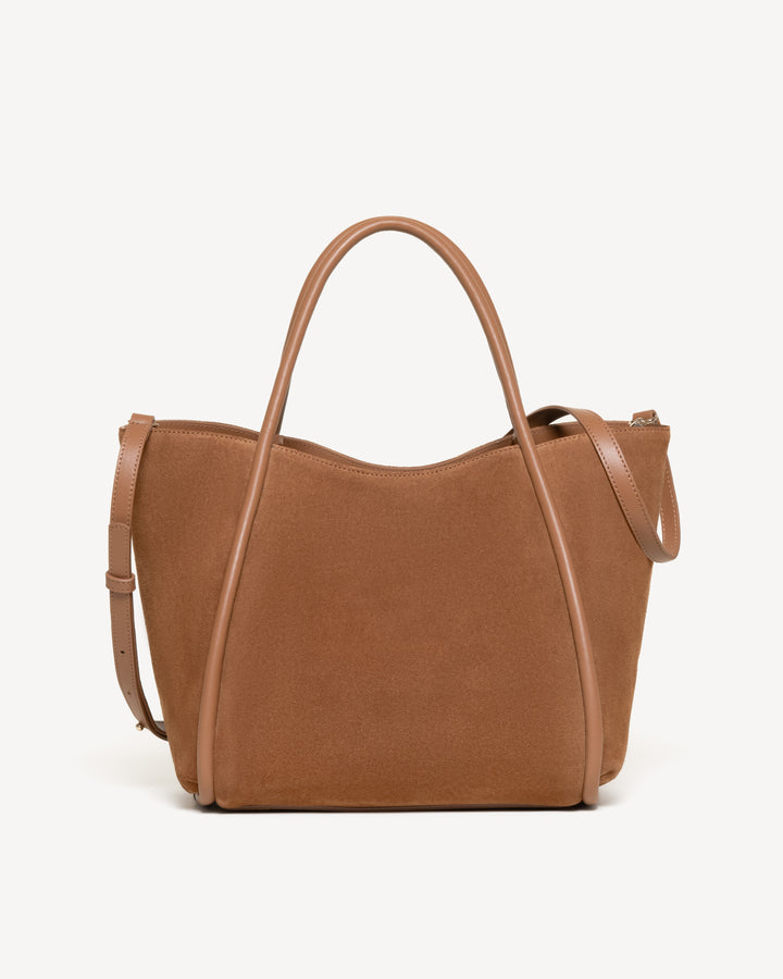 The Ursula Tote - Saddle - Suede and Leather - M.Gemi