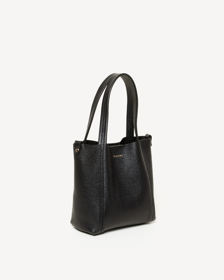 The Lola Small Convertible Tote - Black - Leather - M.Gemi
