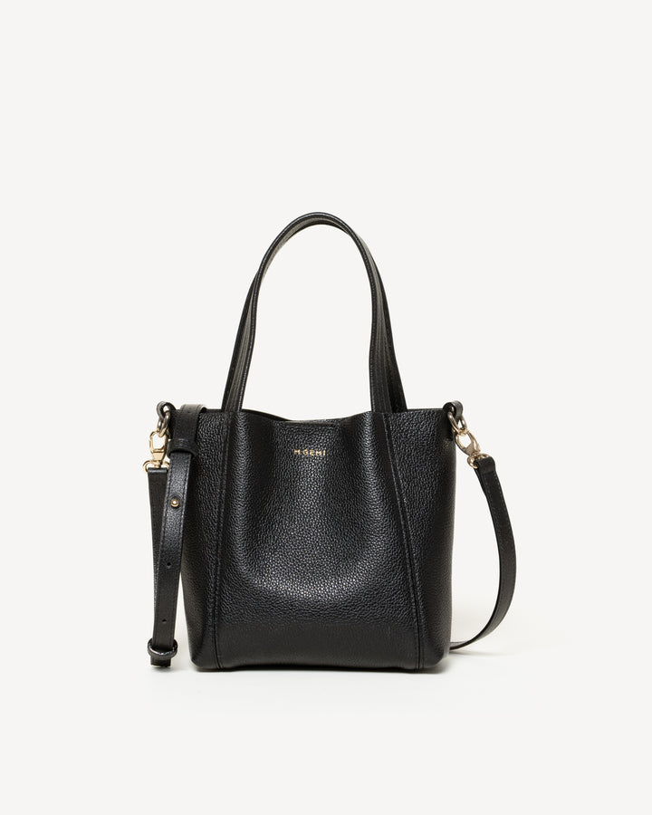 The Lola Small Convertible Tote - Black - Leather - M.Gemi