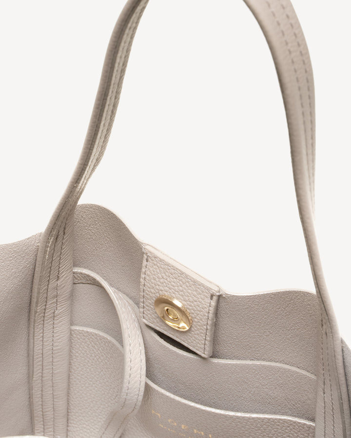 The Lola Small Convertible Tote - Oatmeal - Leather - M.Gemi