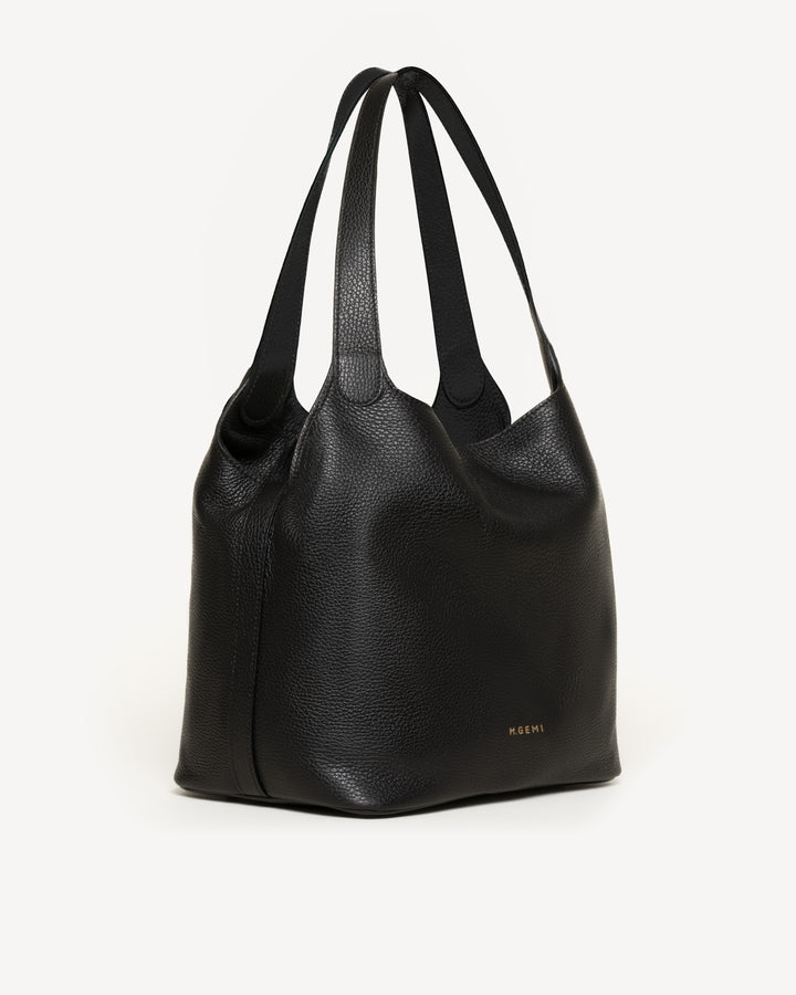 The Rigoletta - Black - Tumbled Leather - M.Gemi