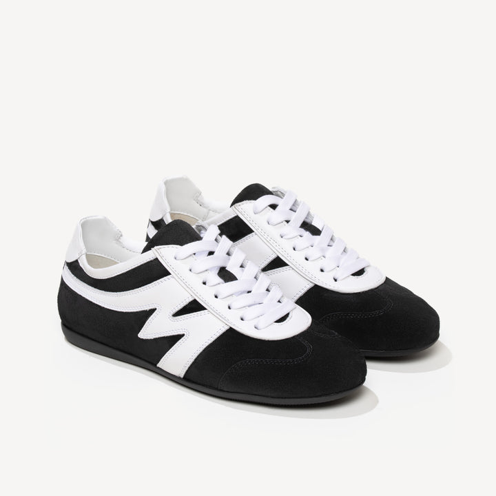 The Rosamaria - Black with White - Suede & Leather - M.Gemi