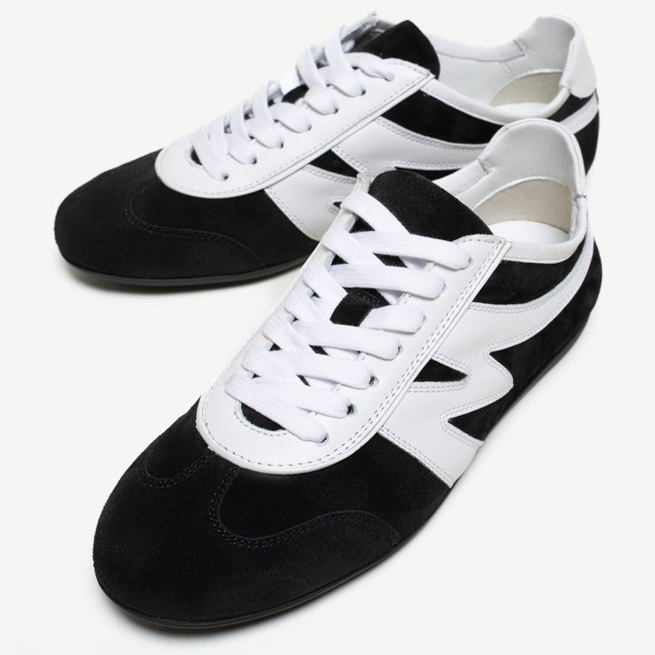 The Rosamaria - Black with White - Suede & Leather - M.Gemi