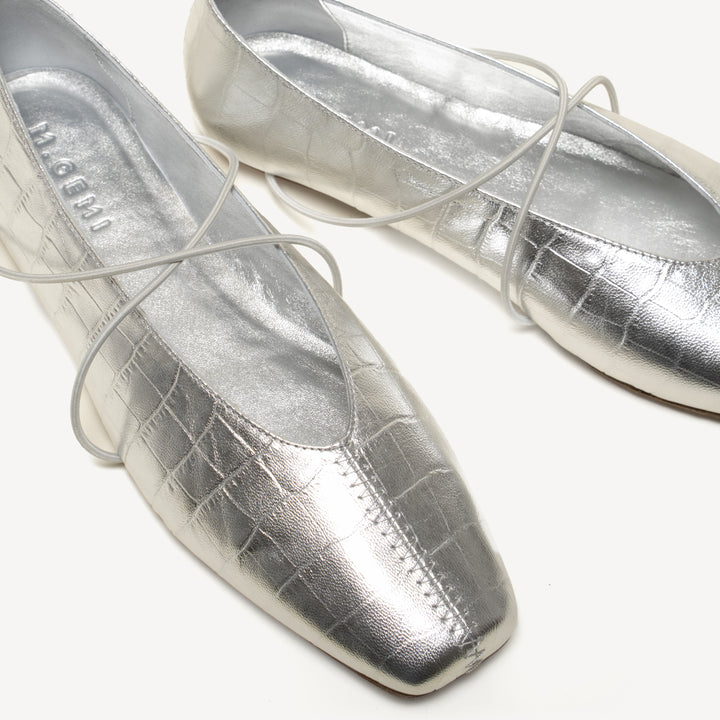 silver flat dress shoes Metallic Mary Jane EU 41/US 9.5 / Narrow (A) Ergonomic insole Nina Girls' 1-13 Rozy Ballet
