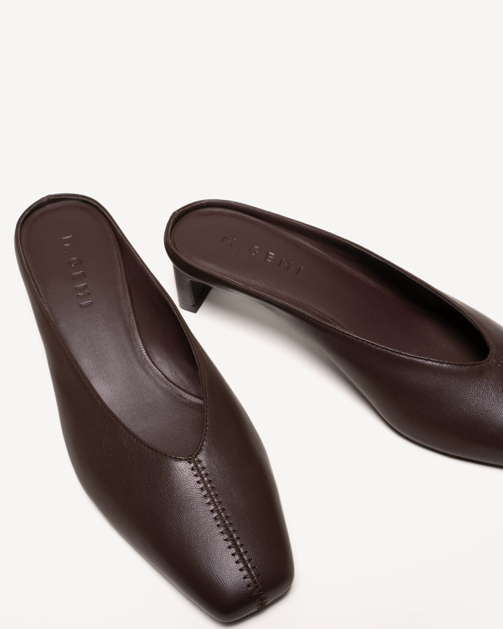 The Una Mule 35 - Chocolate - Leather - M.Gemi