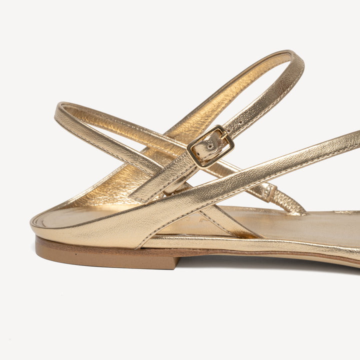 The Corinna Flat - Gold - Metallic - Nappa - M.Gemi